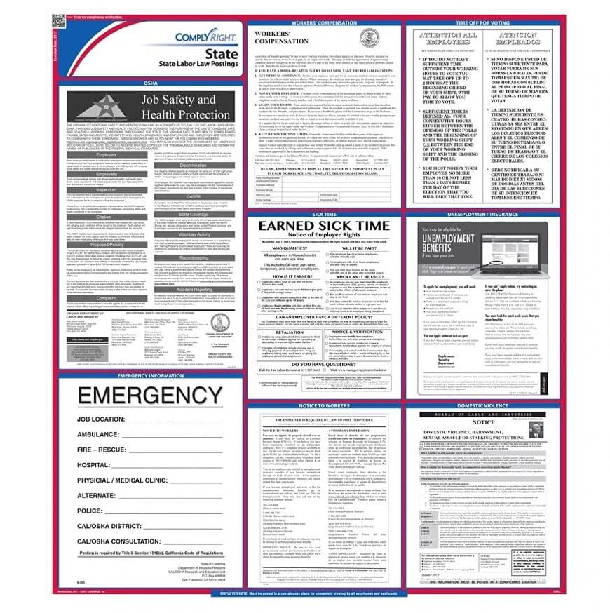 Comply Right State Labor Law Poster, South Dakota, English, 27 in x 39 in, 100 lb Gloss Stock - Poster State Labor Law - Image 1
