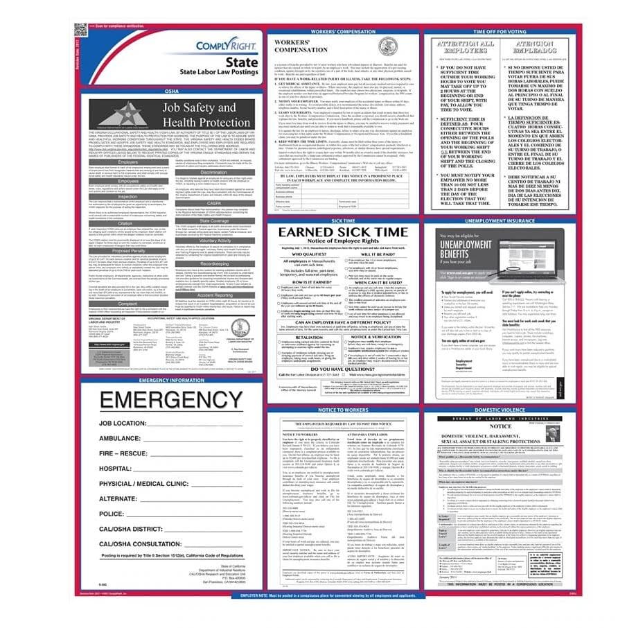 Comply Right State Labor Law Poster, South Carolina, English, 27 in x 39 in, 100 lb Gloss Stock - Poster State Labor Law - Image 1
