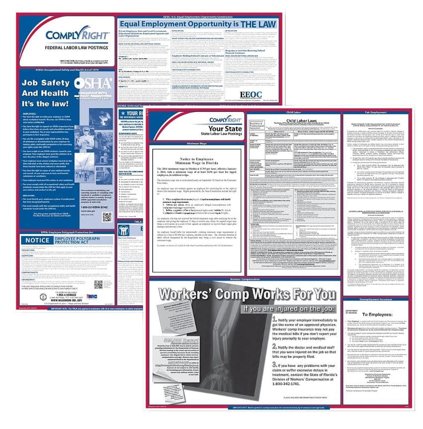 Comply Right Federal & State Labor Law Poster Kit, Connecticut Hotel, English, 24 in x 32.75 in, 100 lb Gloss Stock - Poster Fed & State Law Kit - Image 1