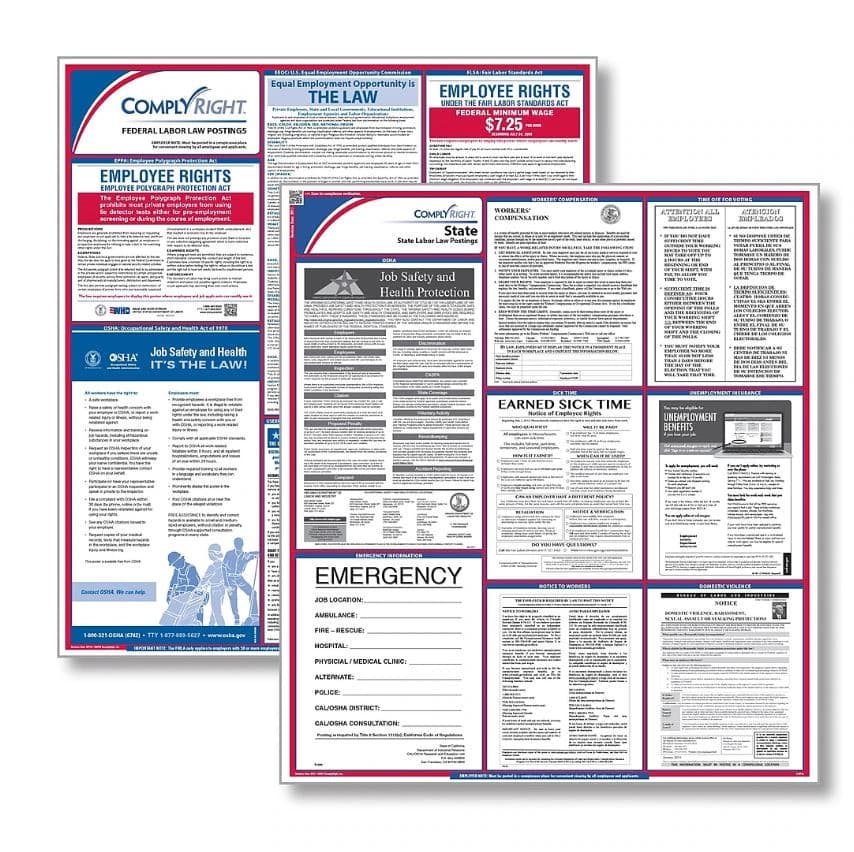 Comply Right Poster Federal & State Labor Law Kit, Florida English, 24 in x 32.75 in, 100 Lb Gloss Stock - Poster Fed & State Law Kit - Image 1