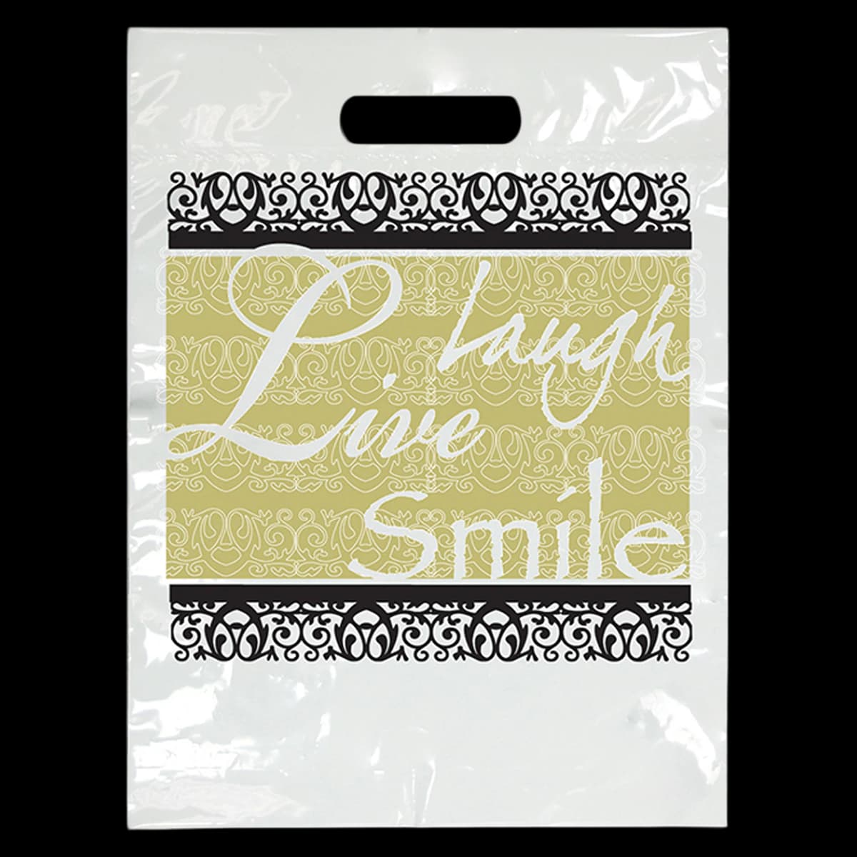 Fancy Laugh Bag 2 Color, Small, 7.5" x 9", 100/Box, SBG98 - Fancy Laugh Bag 2 Color, Small, 100/Box, SBG98 - Image 1