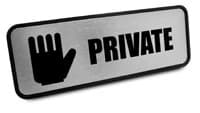 Sign Brushed Metal Private, 3 in x 9 in - Sign Brushed Metal Private - Image 1