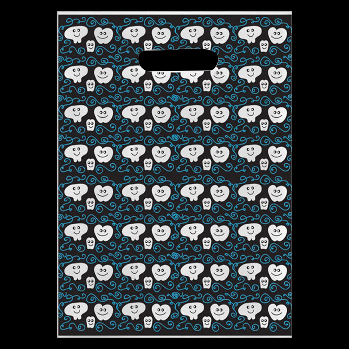 Sherman Specialty Smiling Teeth Scatter Bags, Clear, 7.5" x 10", 100/Pkg, 98ZD - Smiling Teeth, 7" x 10", 100/Pkg, 98ZD - Image 1