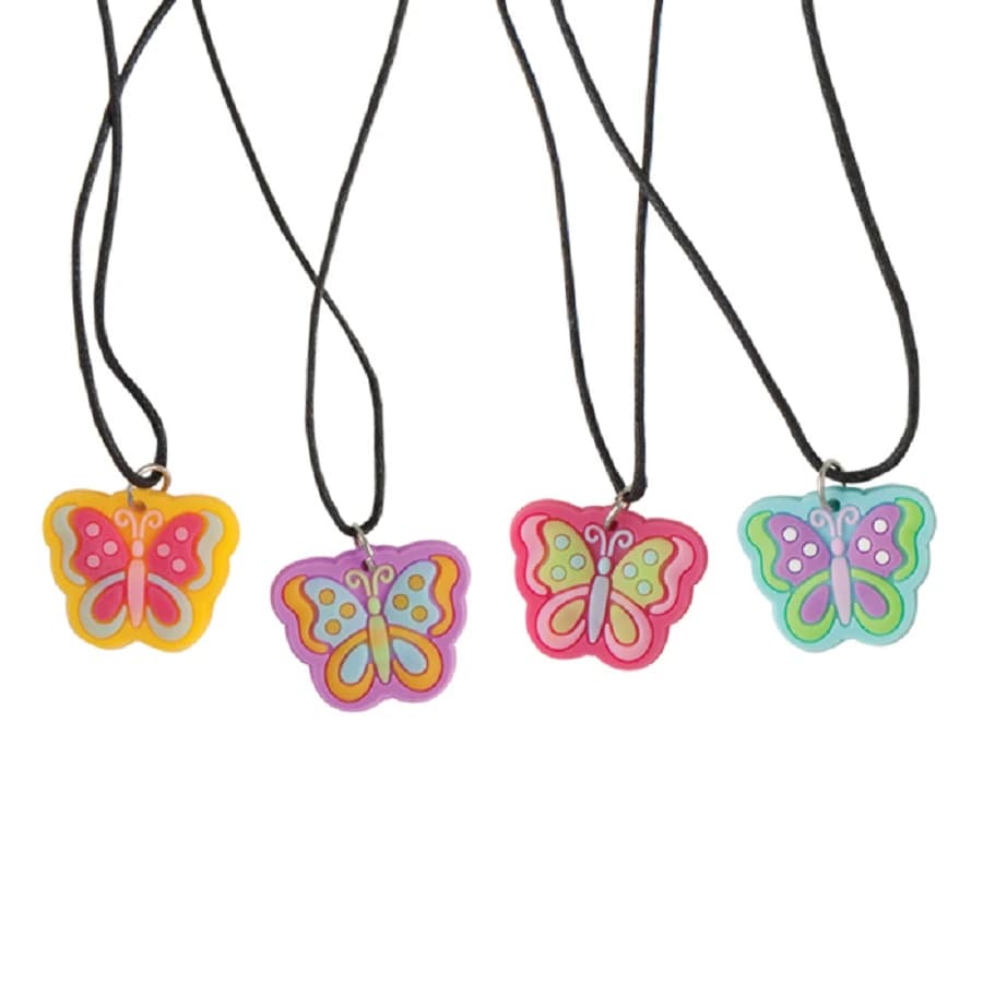 Butterfly Necklaces, Assorted Colors, 72/Pkg, JV164 - Butterfly Necklaces (72) - Image 1