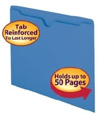 Smead Color File Jackets, Letter Size, Blue, 100/Box - Smead Color File Jackets, Letter Size - Image 1
