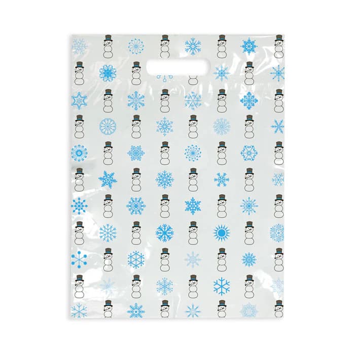 Sherman Specialty Winter Scatter Bag, Clear with Snowmen and Snowflake Design, 7.5" x 10", 100/Box - Winter Scatter Bag (100) - Image 1