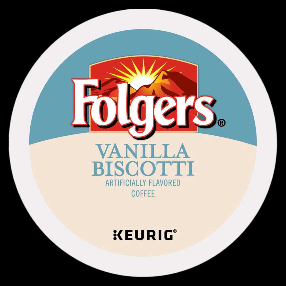 Keurig K-Cup Folgers Gourmet Selections Vanilla Biscotti, Medium Roast, Box of 24, 01KEZKNMND9DN8QJ4AE46MQJXV - Keurig® K-Cup® Folgers Gourmet Selections® Vanilla Biscotti Box of 24 - Image 1