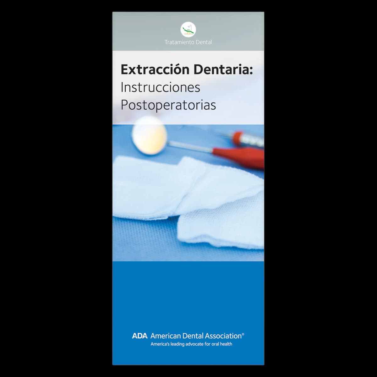 American Dental Association Tooth Extraction Post-Operative Instructions Brochure, 8 Panels, Spanish, 50/Package - Brochure Tooth Extract Post-Op - Image 1
