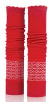 Med Sleeve Fair Isle Ruffle, Adult Unisex, Red, Nylon/Spandex, One Size, 1 Pair - Med Sleeve Fair Isle Ruffle - Image 1