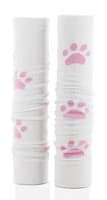 Med Sleeve Pink Paws on White, Adult Unisex, One Size, 1/Pair - Med Sleeve Pink Paws on White - Image 1