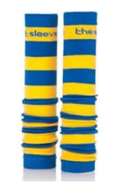 Med Sleeve Stripe Royal/Gold, Adult Unisex, Nylon/Spandex, One Size, 1/Pair - Med Sleeve Stripe Royal/Gold - Image 1