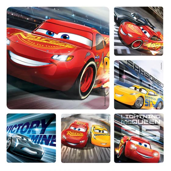 Sherman Specialty Cars 3 Stickers, 2.5" Assorted Designs, 100/Roll, Latex Free - Cars 3 (100) - Image 1