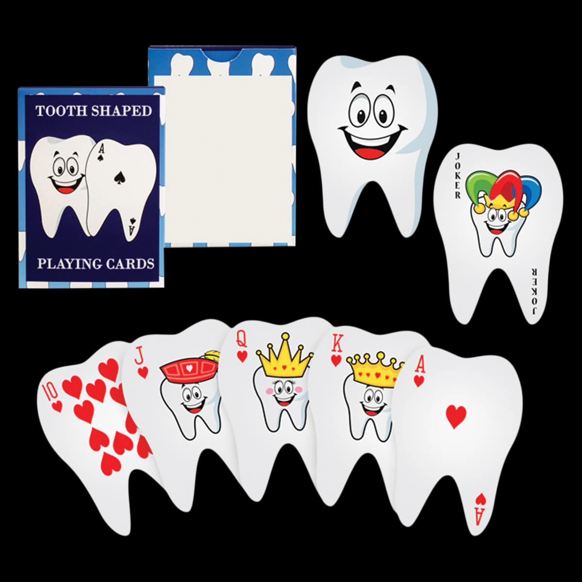 Sherman Specialty Tooth Shaped Playing Cards, White, 2.5 in x 3.5 in, 24/Pack - Tooth Shaped Playing Cards - Image 1