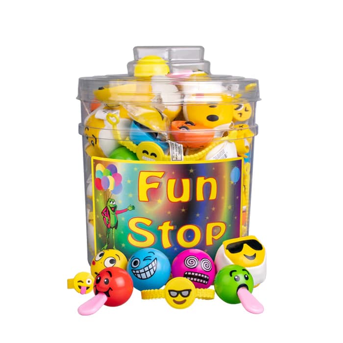 Sherman Specialty Emoji Fun Stop Canister Mix, Assorted Emoji Toys, 96/Pkg, VA20 - -Emoji Kit (96) - Image 1