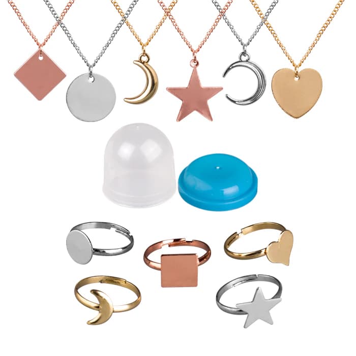Sherman Specialty Refill Vending Jewelry, Assorted Rings & Necklaces in 1" Capsules, 250/Pkg, JV527 - -Refill Vending Jewelry 1" (250) - Image 1