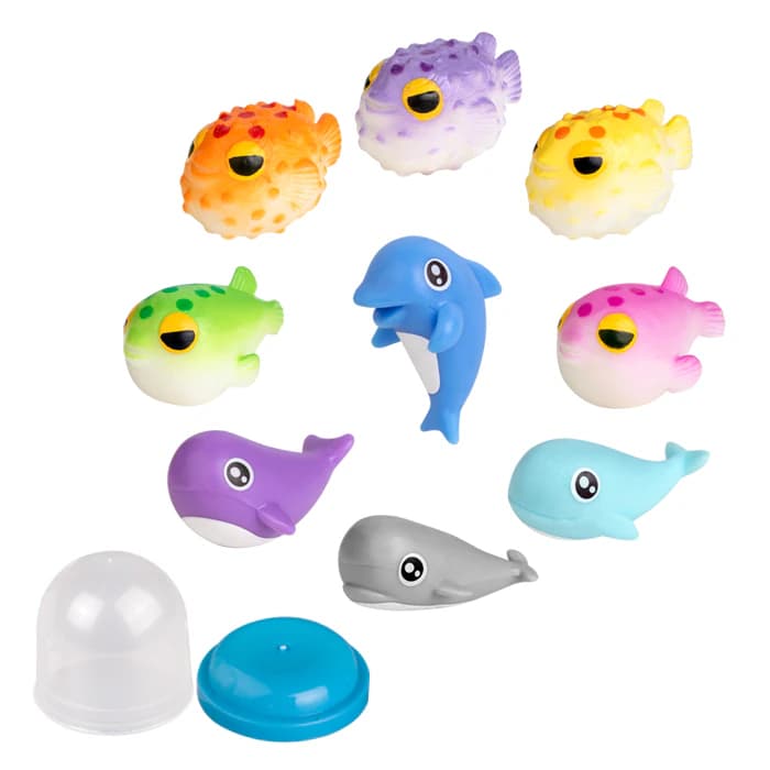 Sherman Specialty Sea Animal Assortment in 1" Capsules, 9 Styles, 250/Pkg, JV533 - Sea Animal Asst 1"Capsule (250) - Image 1