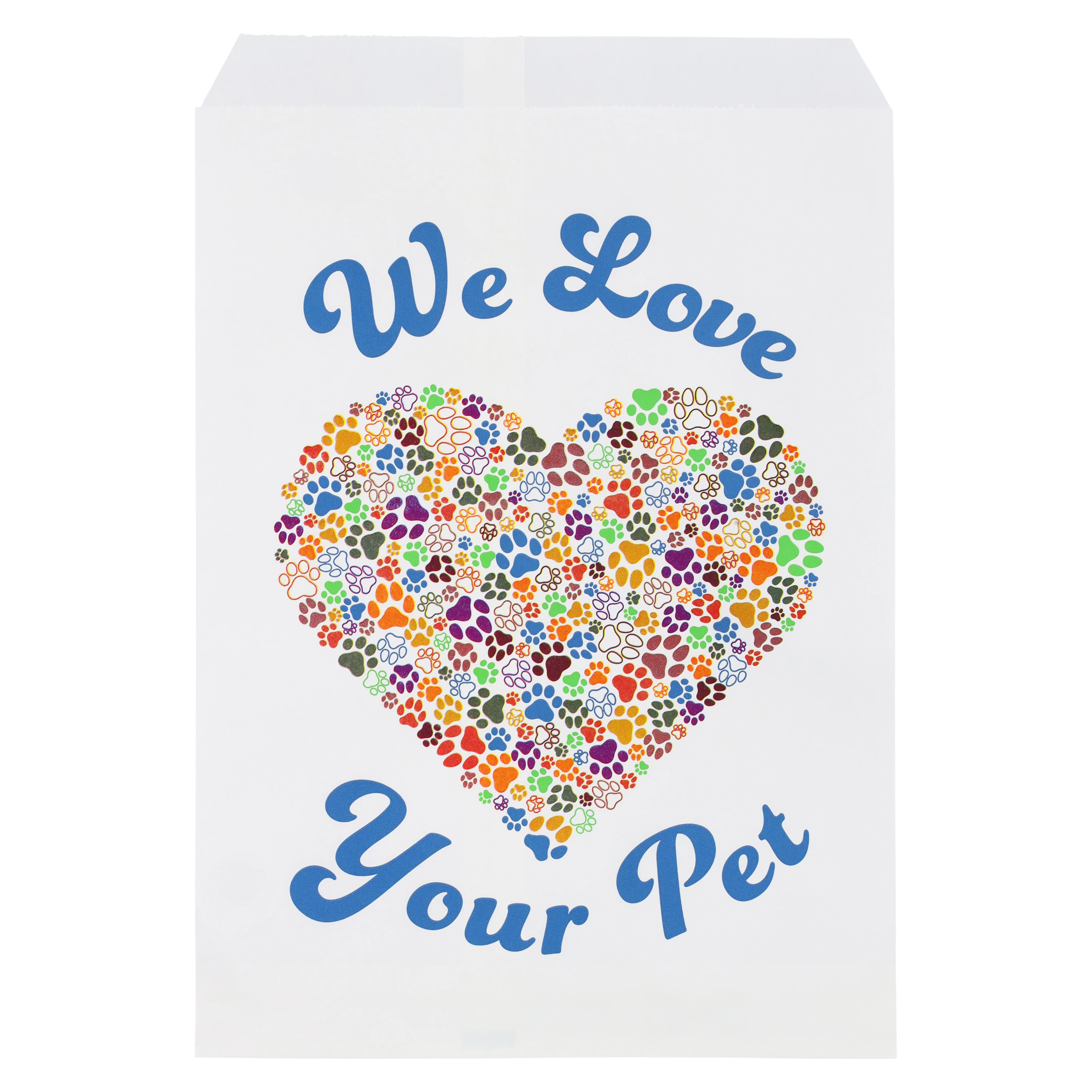 Sherman Specialty We Love Your Pet Paper Bag, White Scatter Print, 7.5 in x 10 in, 100/Box thumbnail 2
