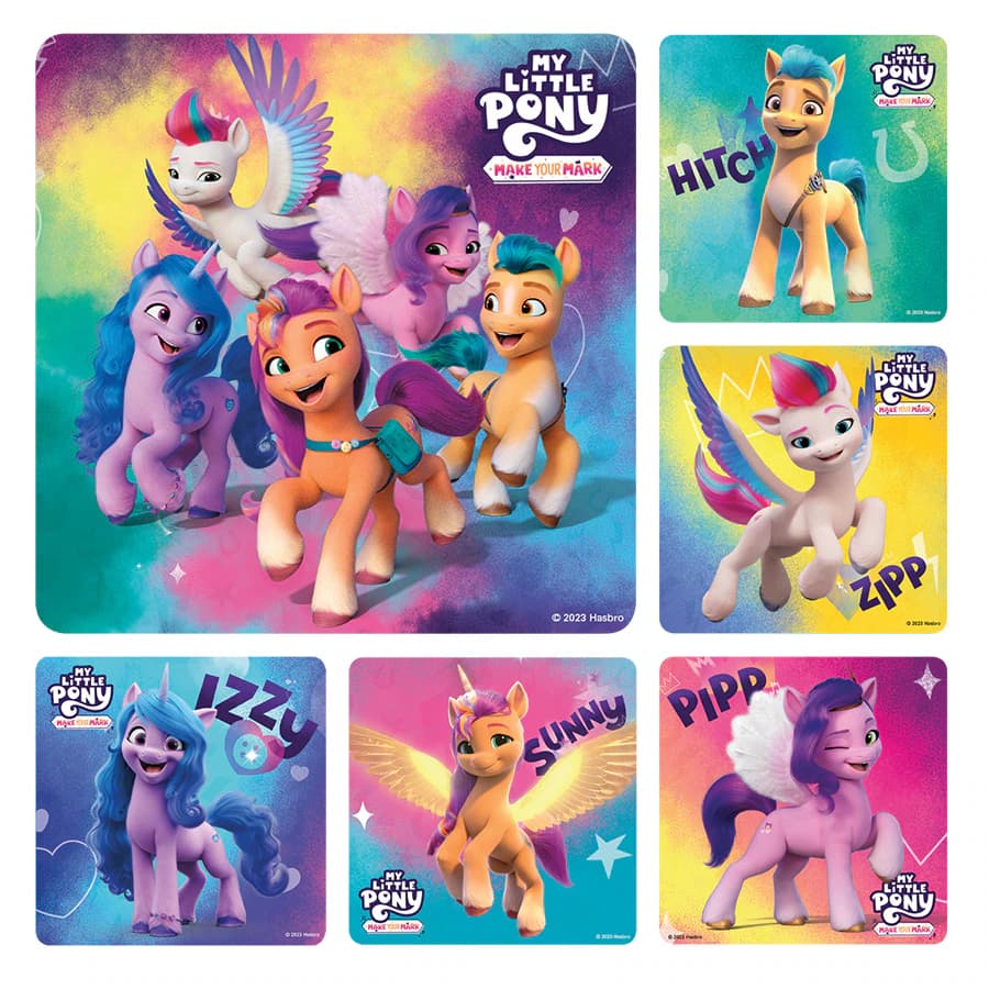 My Little Pony Make Your Mark Stickers, 100/Roll, 2.5" x 2.5", PS774 - My Litle Pony-Make your Mark Stickers Roll of 100 - Image 1