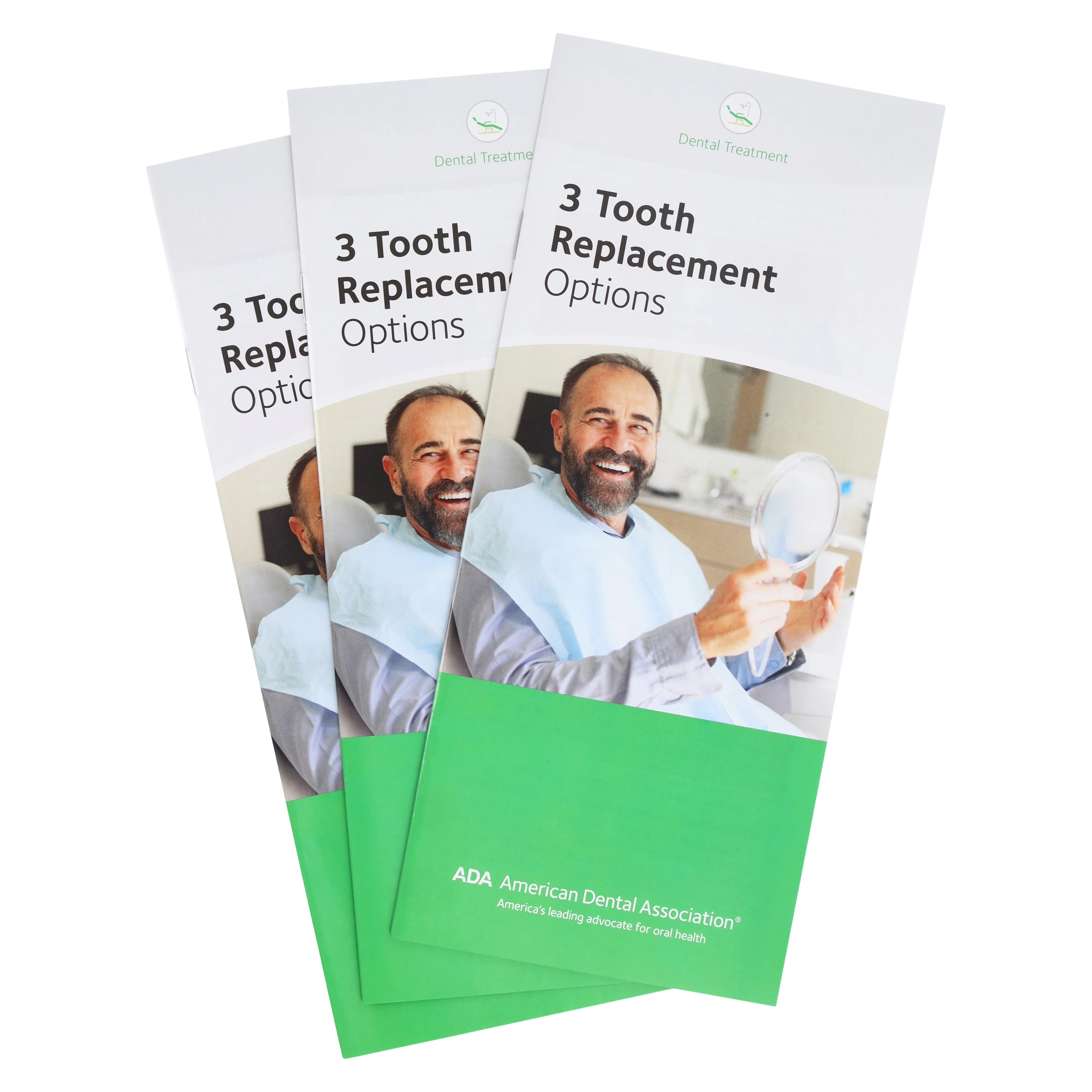 American Dental Assn 3 Tooth Replacement Brochure, English, 50/Package - 3 Tooth Replacement Brochure - Image 1