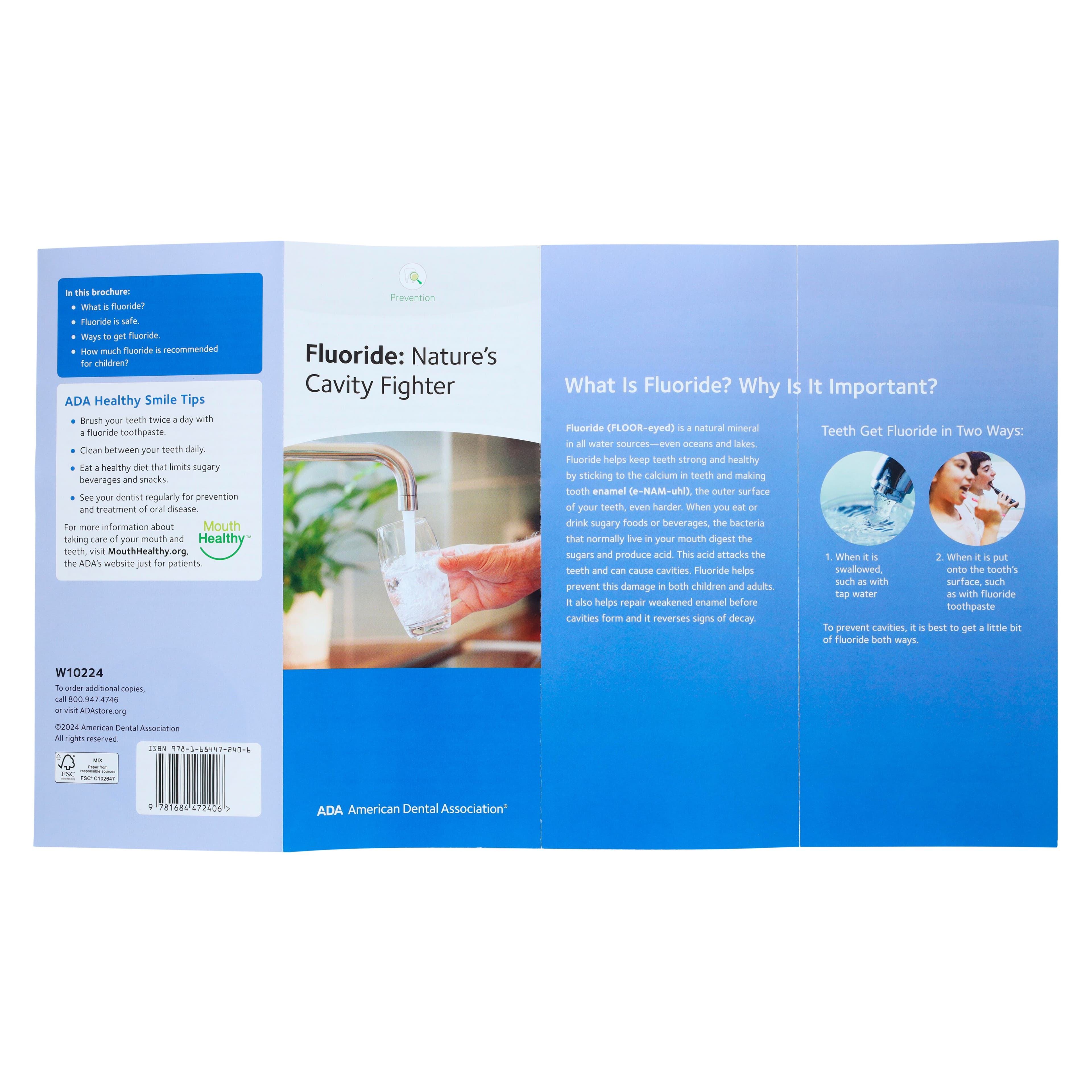 Benefits Of Fluoride Brochure, American Dental Association, Fluoride: Nature's Cavity Fighter, 50/Package, W10224 thumbnail 2