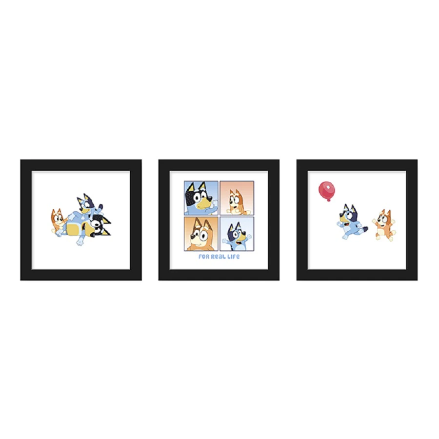 Bluey - For Real Life Wall Art Bundle (3-Pack), 12" x 12" Prints, JV583 - Bluey Art Pack of 3 - Image 1