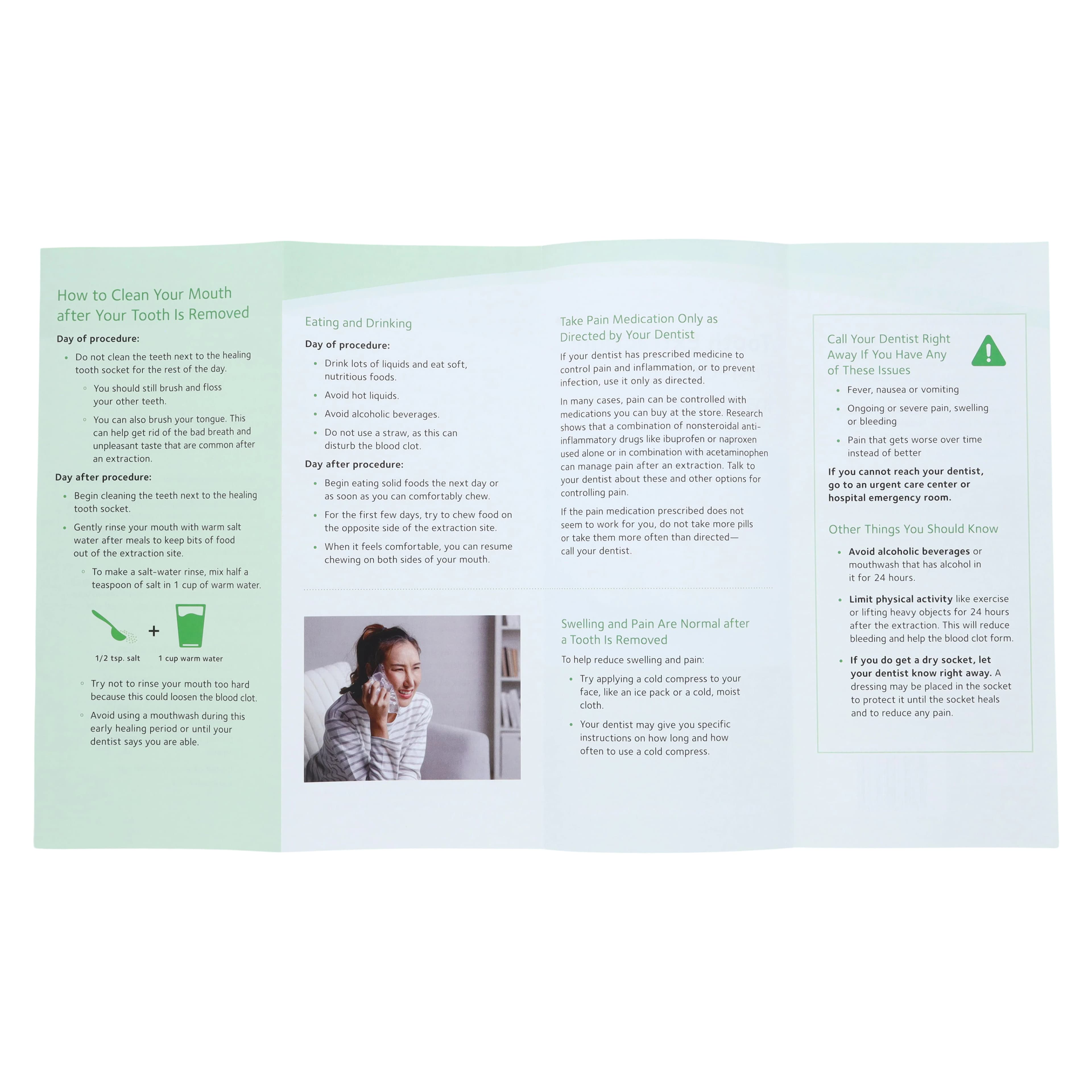 ADA Tooth Extraction Post-Operative Instructions Brochure, English, 50/Package thumbnail 3