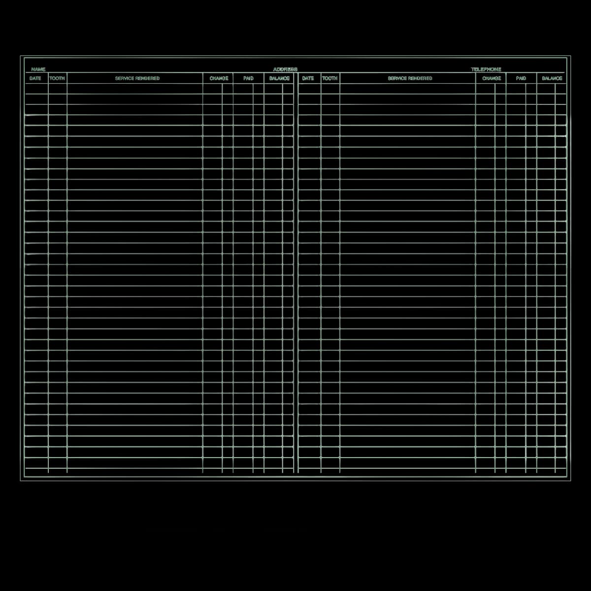 Wilmer Patient Service Record Form, Exam Record, 8.5 x 11 in, White, Green Ink, 80 Lb Offset, 100/Pk - Patient Service Record Form - Image 1