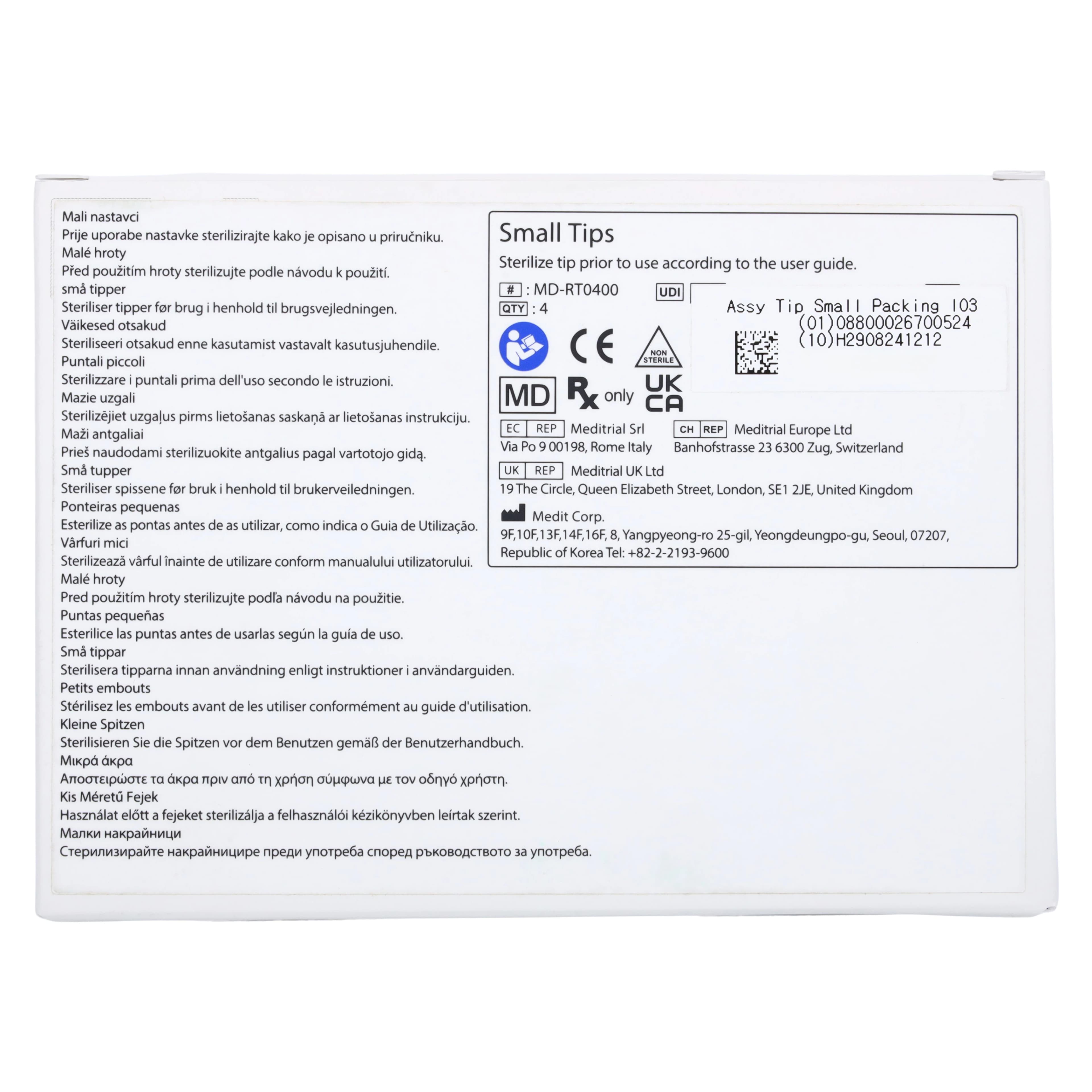 Medit Small Tip Set for i600/i700/i700W Intraoral Scanners, Autoclavable, Pack of 4, 3A0112485C0 thumbnail 4