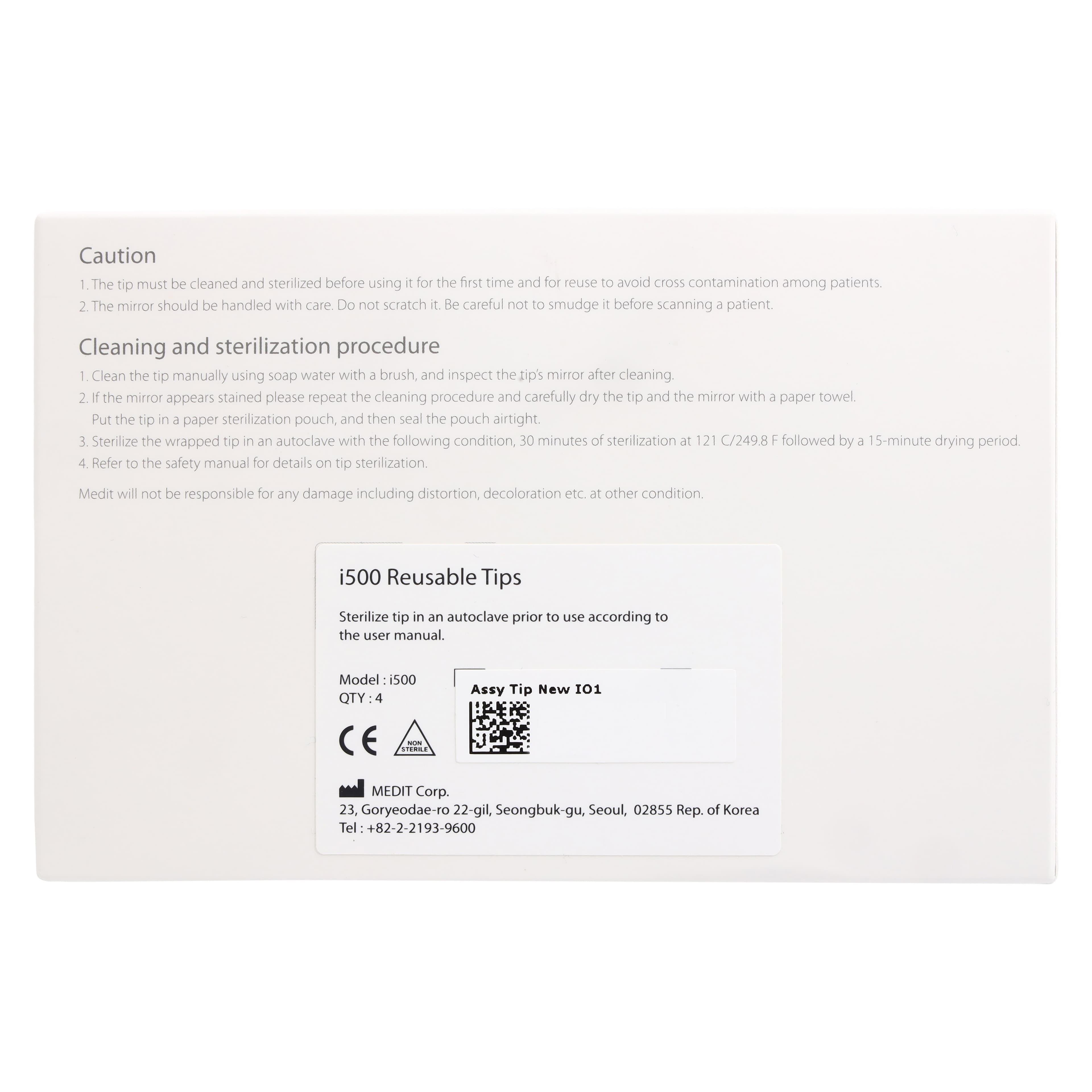 Medit i500 Assembly Scanner Tip Autoclavable, Reusable, Pack of 4 thumbnail 3