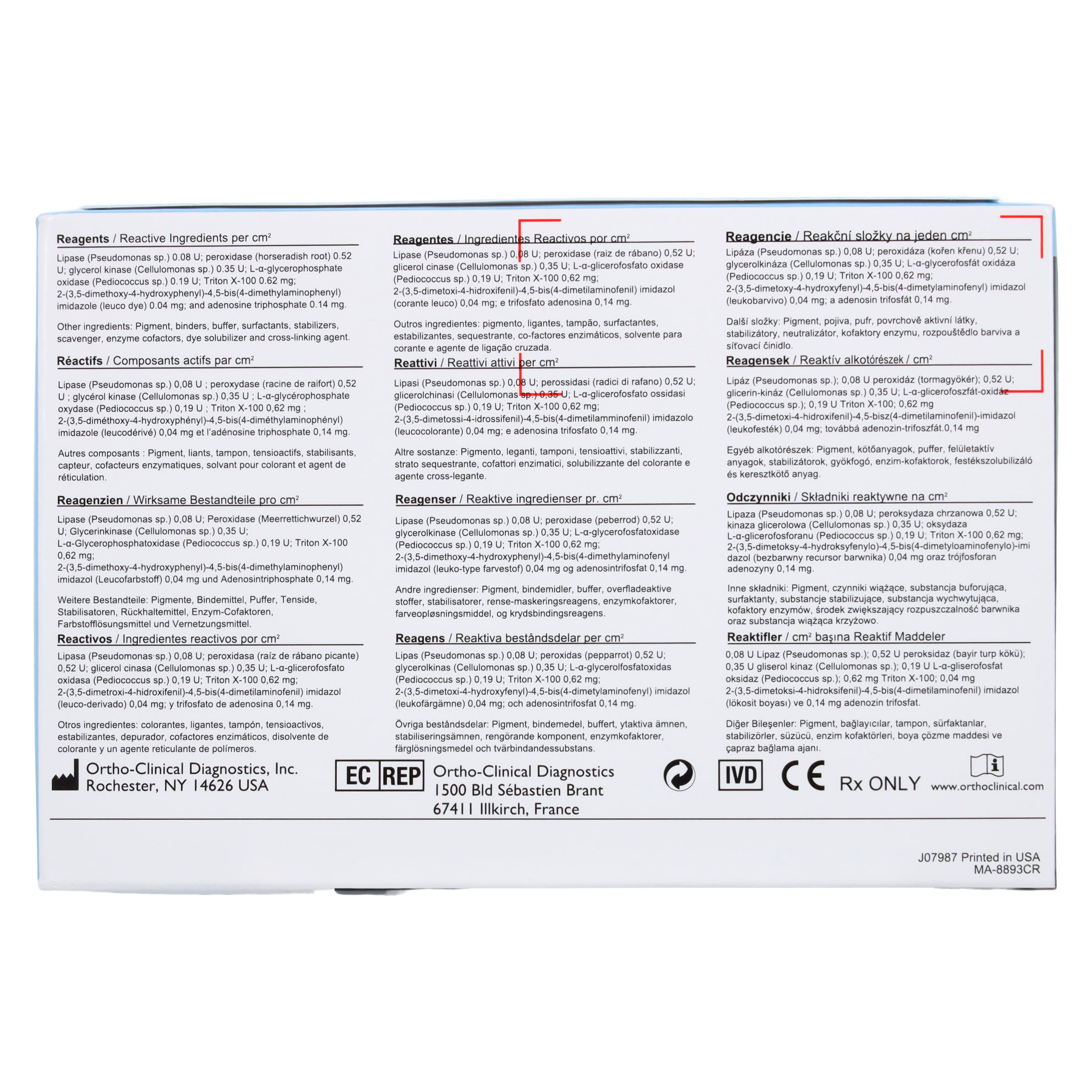 Vitros Triglyceride Slide, Reagent Test, 300/Box thumbnail 6