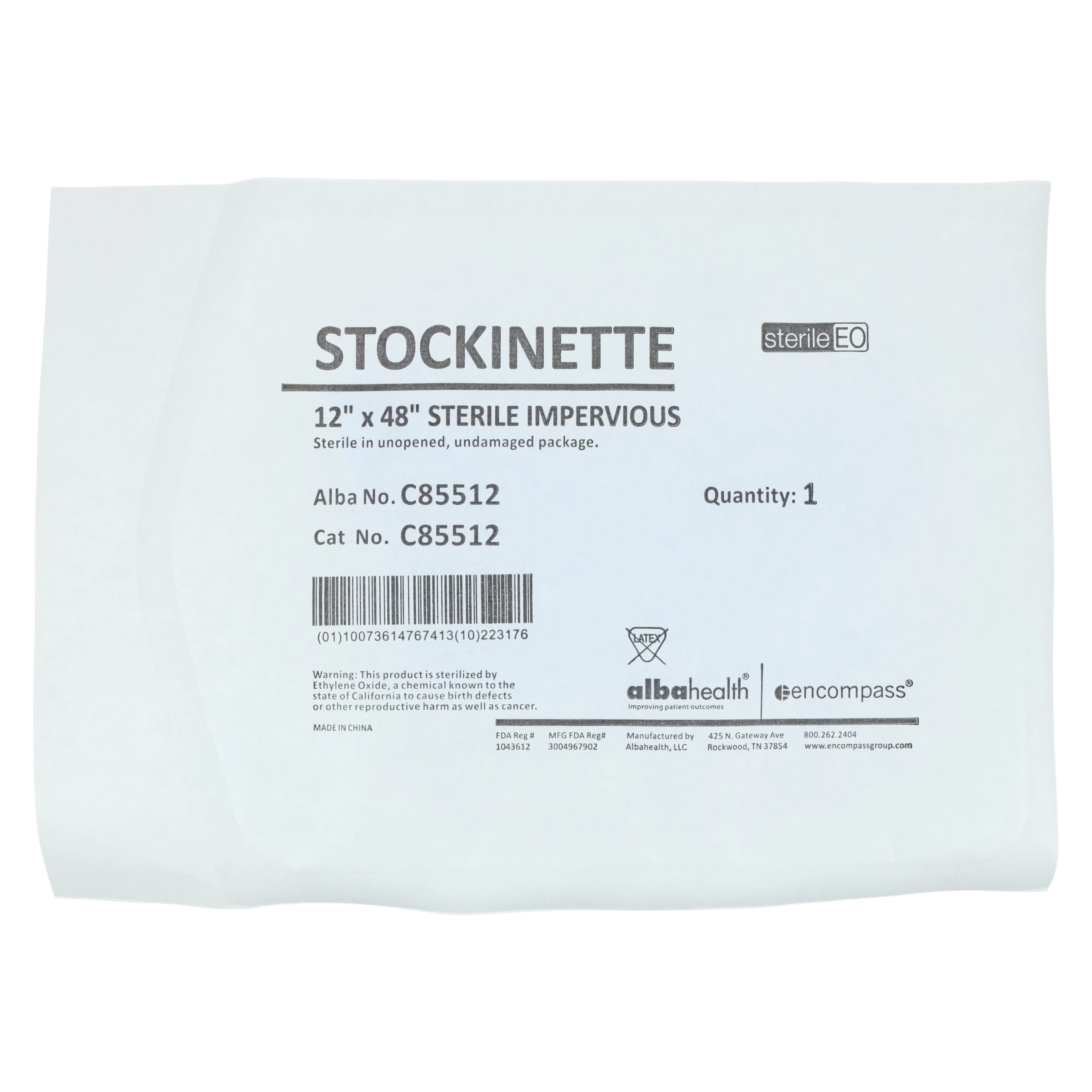 Encompass Group Impervious Stockinette, 12" x 48", White/Blue - Stockinette Impervious 12"x48" - Image 1