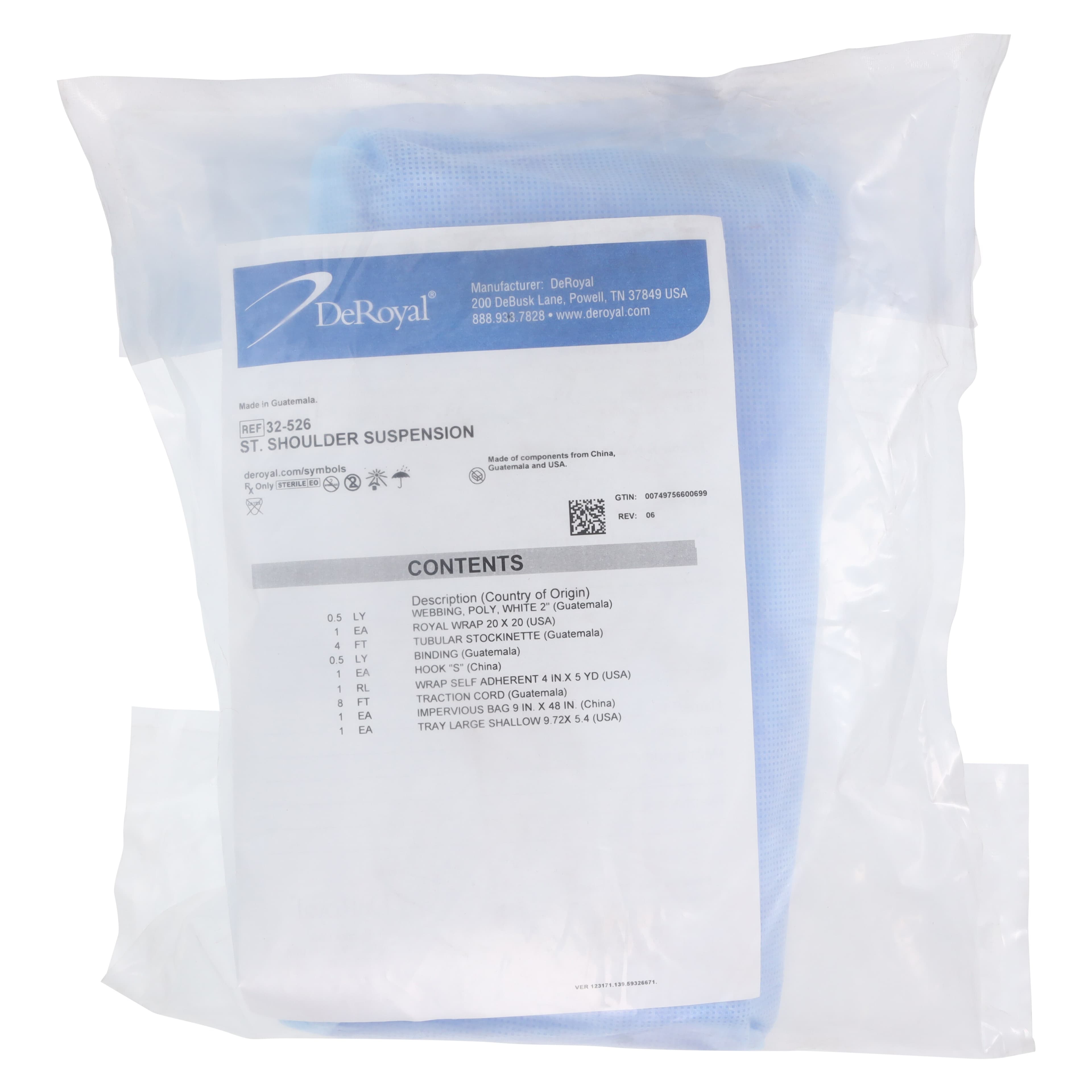 DeRoyal Premium Arthroscopy Suspension Shoulder Stockinette, 8" x 48", Universal thumbnail 6