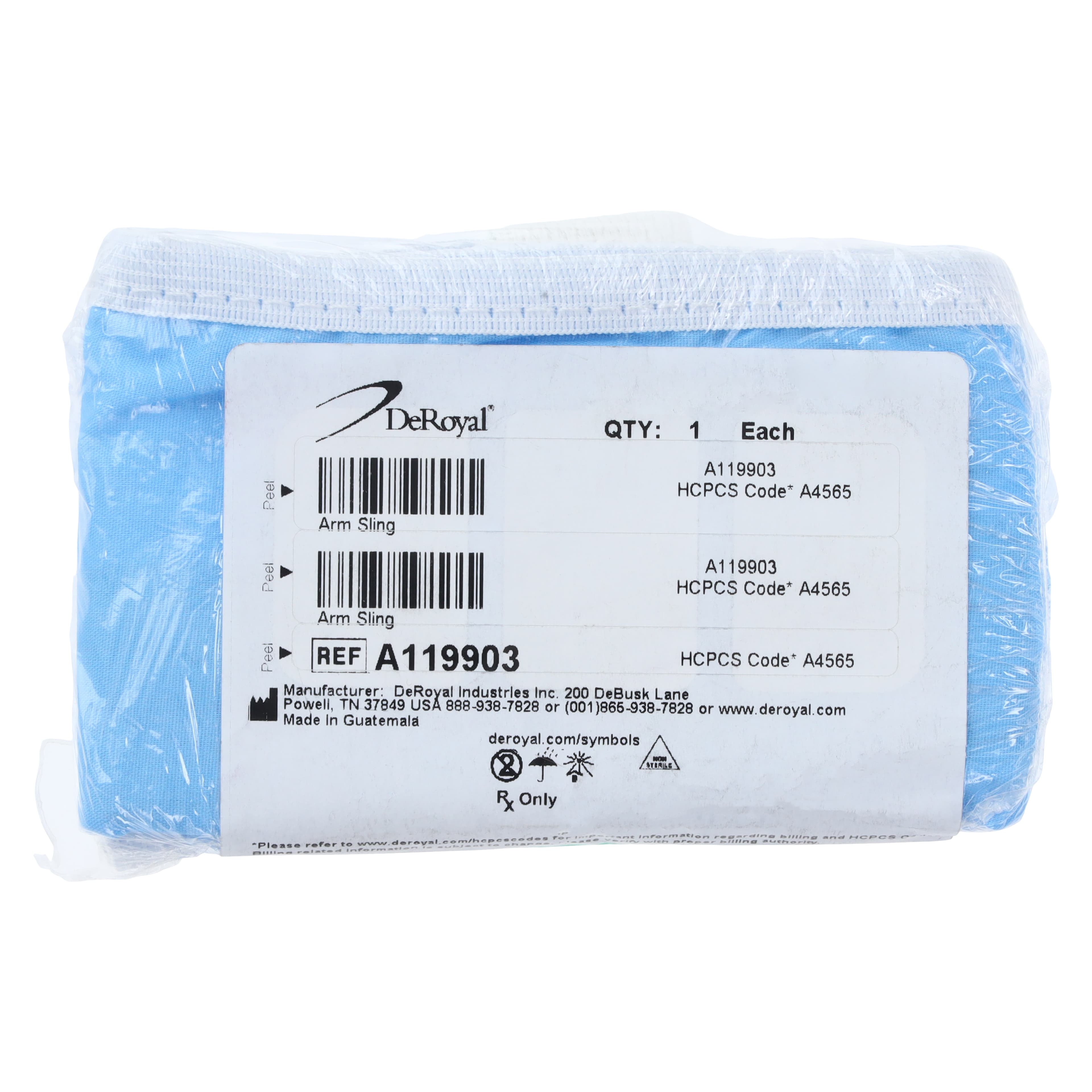 DeRoyal Sling Arm Cotton Arm Sling, Size Medium, 6" x 15" thumbnail 2
