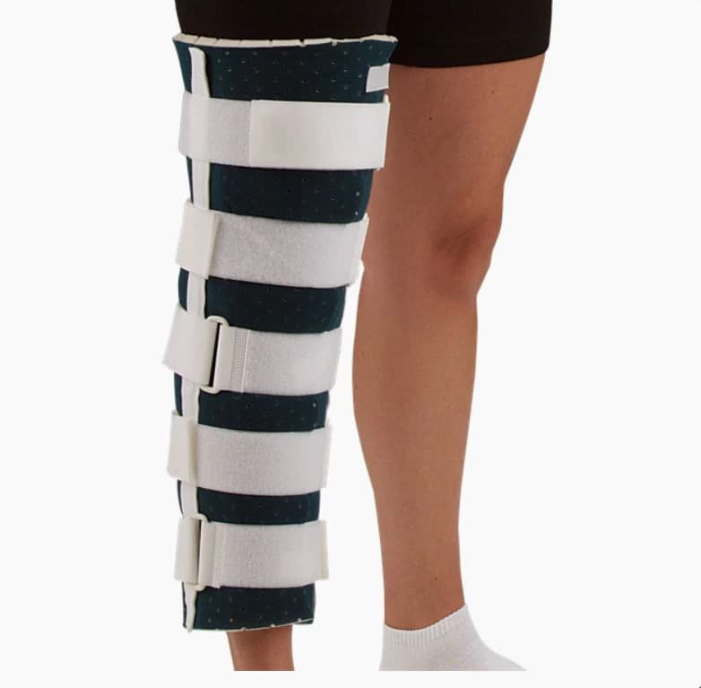 DeRoyal Cutaway Knee Immobilizer, Adult, Foam, Blue, 19" Length, Left/Right - Immobilizer Knee Blu Fm 19" - Image 1