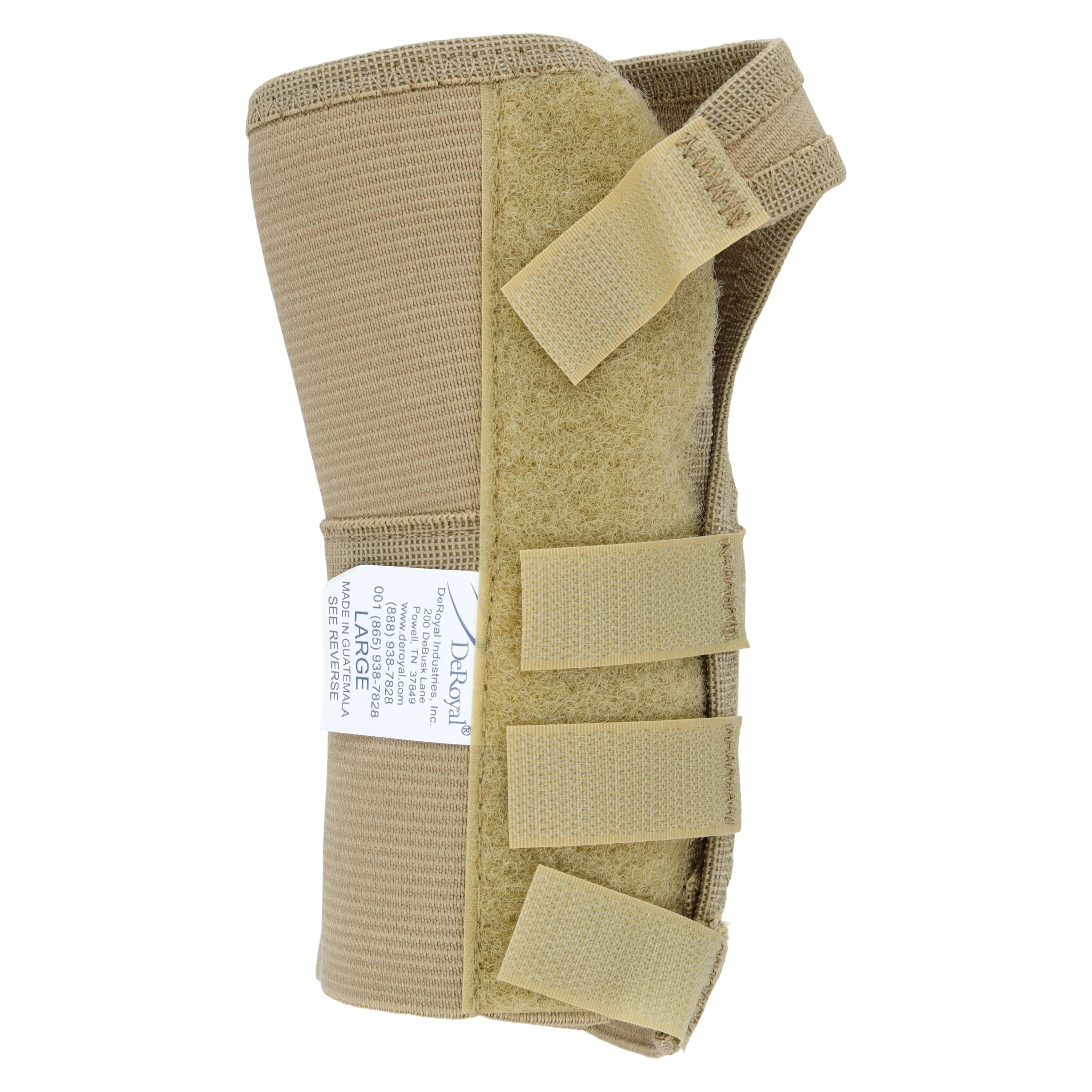 Deroyal Wrist Splint Elastic, Cotton/Elastic, Left, Large, 6" - Wrist Splint Elastic Left - Image 1