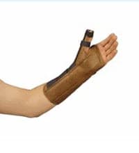 DeRoyal Wrist & Forearm Splint with Abduction, Leatherette, 11", Size Large, Right - Wrist&forearm Splt W/abdu - Image 1
