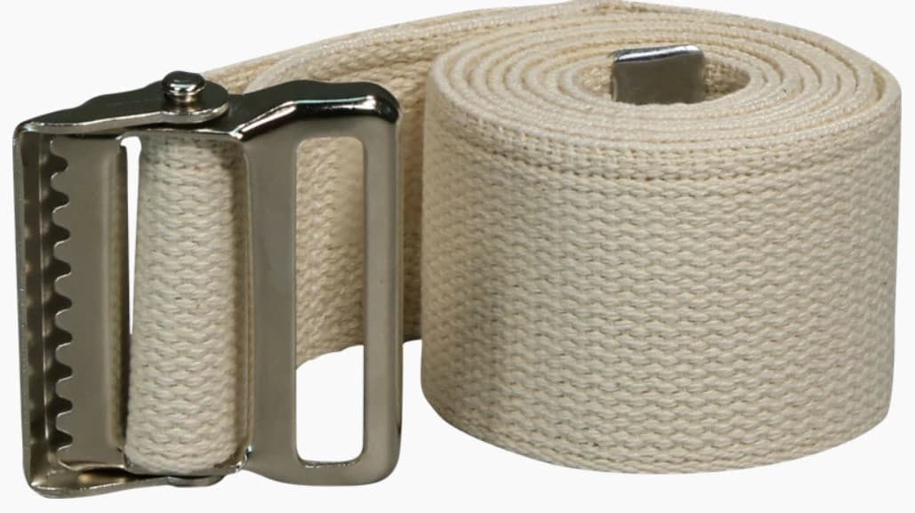 DeRoyal Gait Belt, Rib/Torso, Adult, Cotton, 70" x 2", White - Gait Belt - Image 1
