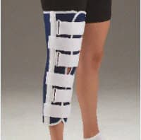 DeRoyal Immobilizer Knee, Adult Canvas, Size Small (14-16"), Blue, 19" - Immobilizer Knee Blue Cnvs 19" - Image 1