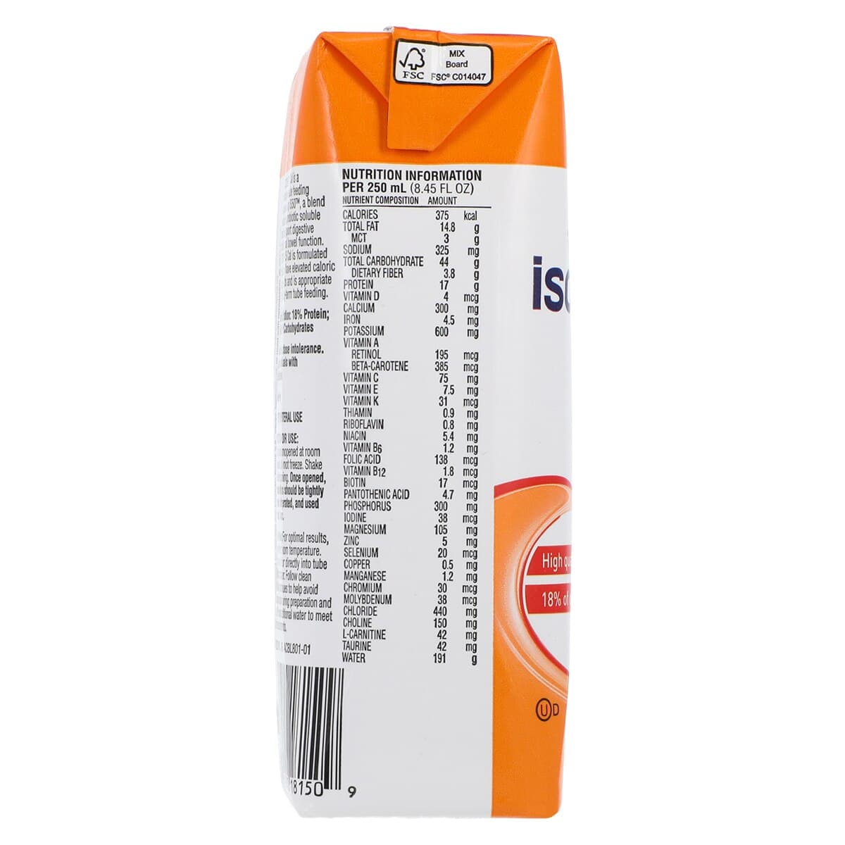Isosource 1.5 Tube Feeding Formula, 1.5 Calorie, Unflavored, 250 mL Carton, 24/Case thumbnail 4