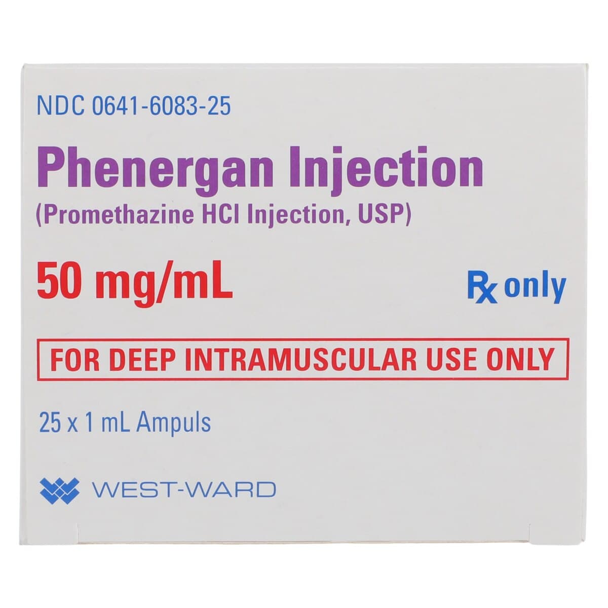 Phenergan Injection 50mg/mL Ampule 1mL, 25/Package thumbnail 7