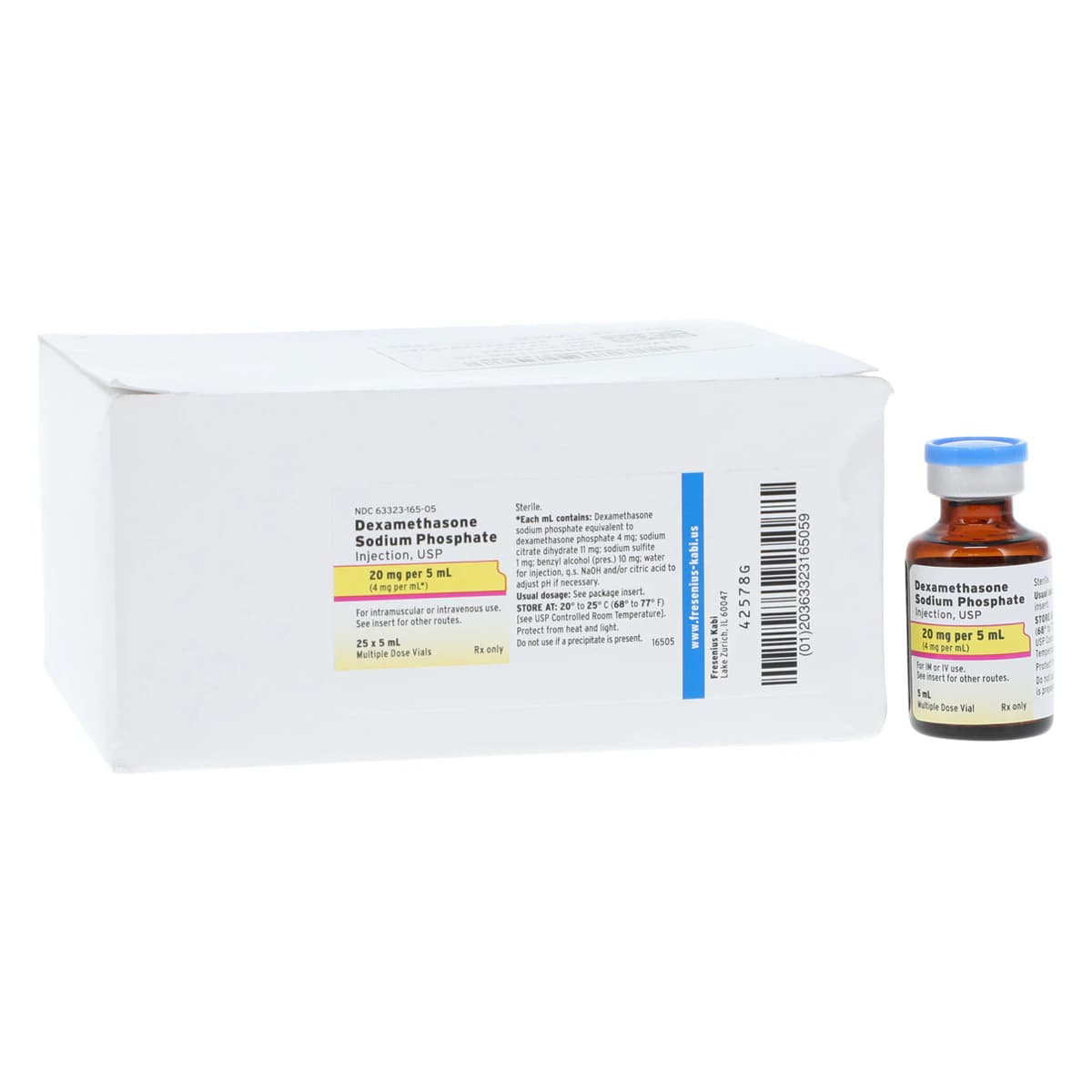 Dexamethasone Sodium Phosphate Injection, 4mg/mL, MDV, 5mL, 25/Package thumbnail 2