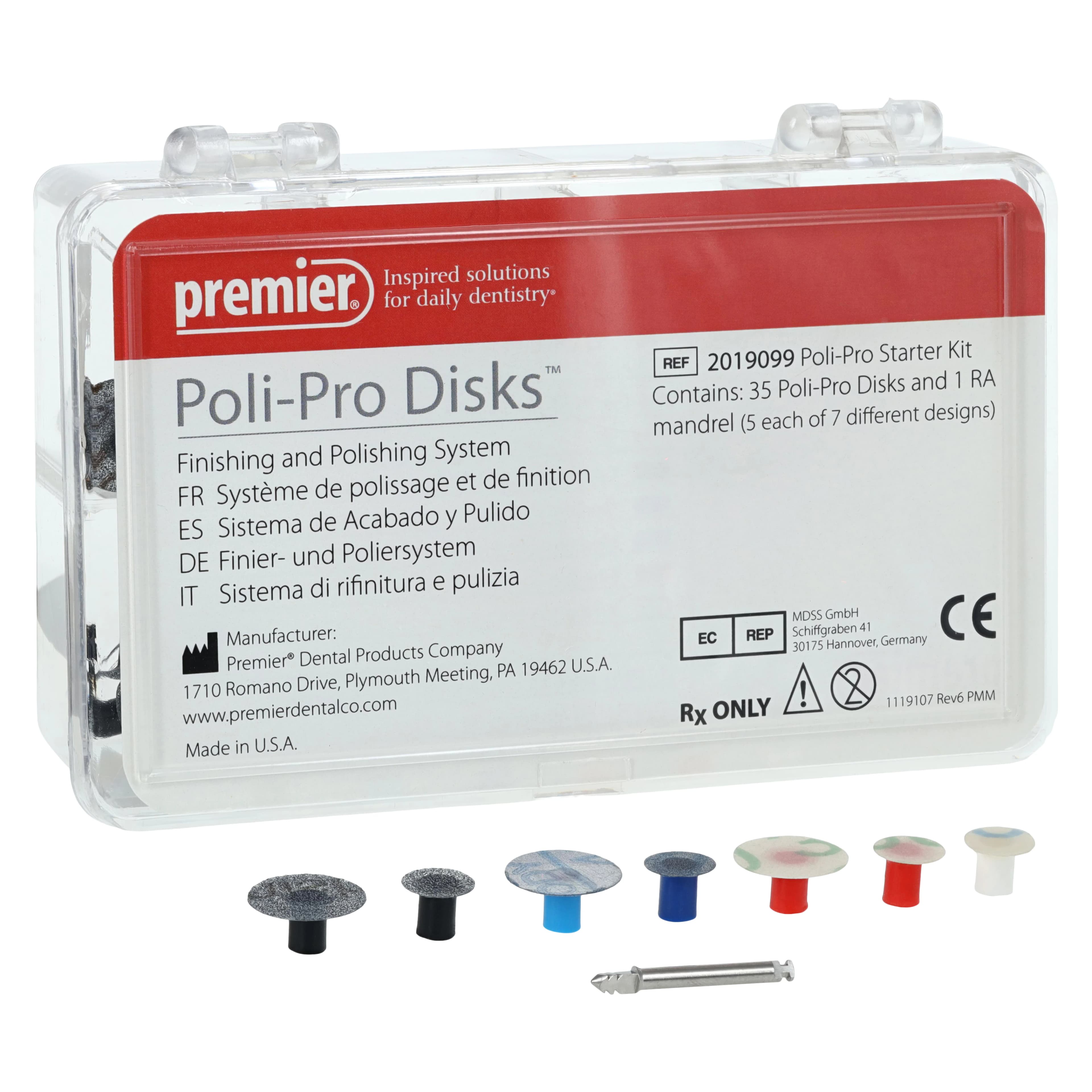 Poli-Pro Composite Polishing Starter Kit, 35 Assorted Disks & 1 RA Mandrel, 2019099 thumbnail 2