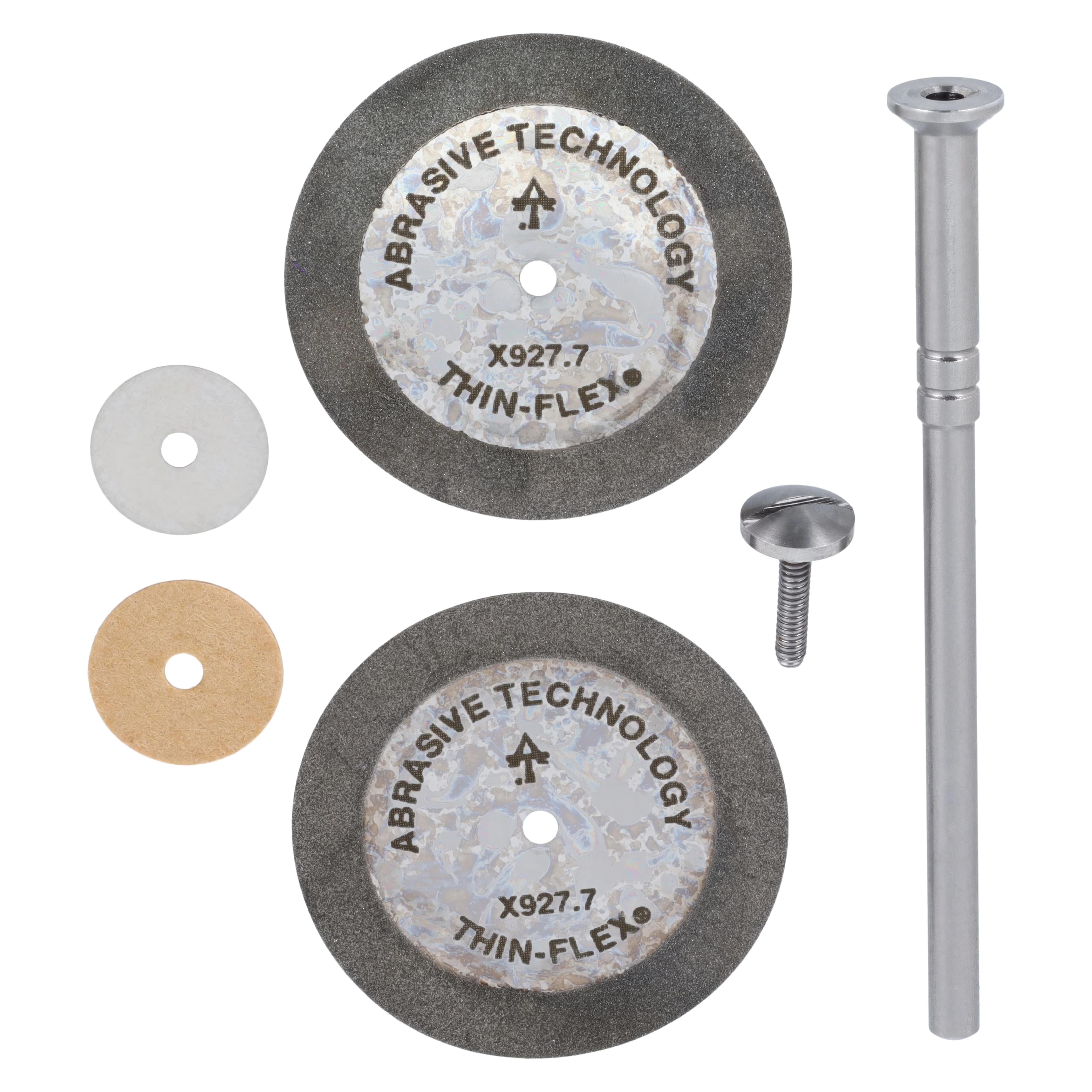 Two Striper Thin-Flex Diamond Discs, Double-Sided, 927-7, 0.15 mm, 45 Micron, 7/8" Diameter, with Mandrel, 2/Pk, 2012654 - Two Striper&reg; Thin-Flex&reg; Diamond Discs - 927.7 Double-Sided 2-Pack - Image 1