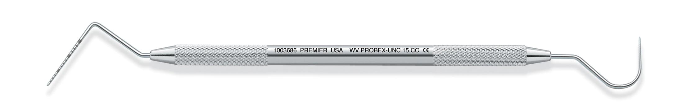 Premier Probex Double-Ended Periodontal Probe, UNC 15/23 Color-Coded, Round Handle, 1-15 mm Markings, 1/Pk, 1003686 - Probex, Double-Ended, UNC 15/23 Color-Coded, Round, 1-15, 1/Pk, 1003686 - Image 1