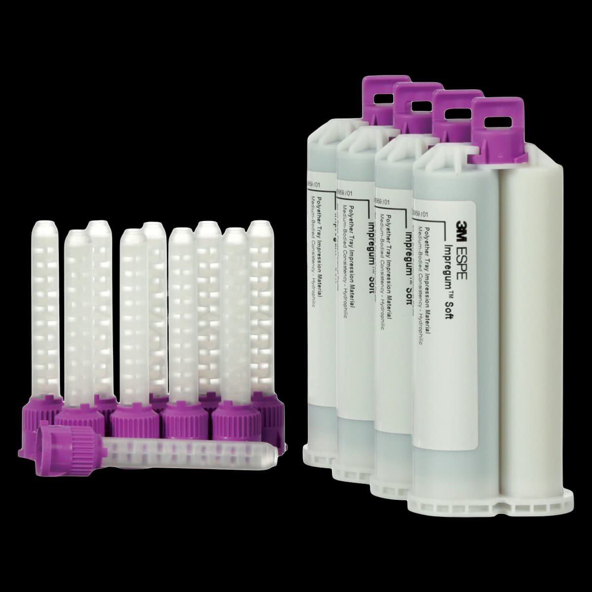 Impregum Garant Soft Polyether Impression Material, Medium Body, Tray Refill, Mint, 4 x 50 mL Cartridges, 10 Mixing Tips, 31785 - Impregum Garant Soft Polyether Impression Material, Medium Body, Tray Refill, Mint, 1/Pk - Image 1