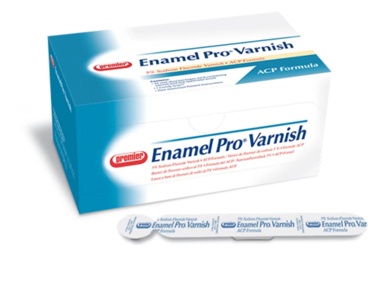 Premier Enamel Pro Varnish, Clear, Strawberries 'n Cream, 5% Sodium Fluoride with ACP, 0.4 mL Unit-Dose, 200/Bx, 9007543 - Premier - Enamel prophy Clear Varnish - .4mL Straw/Cream - Image 1