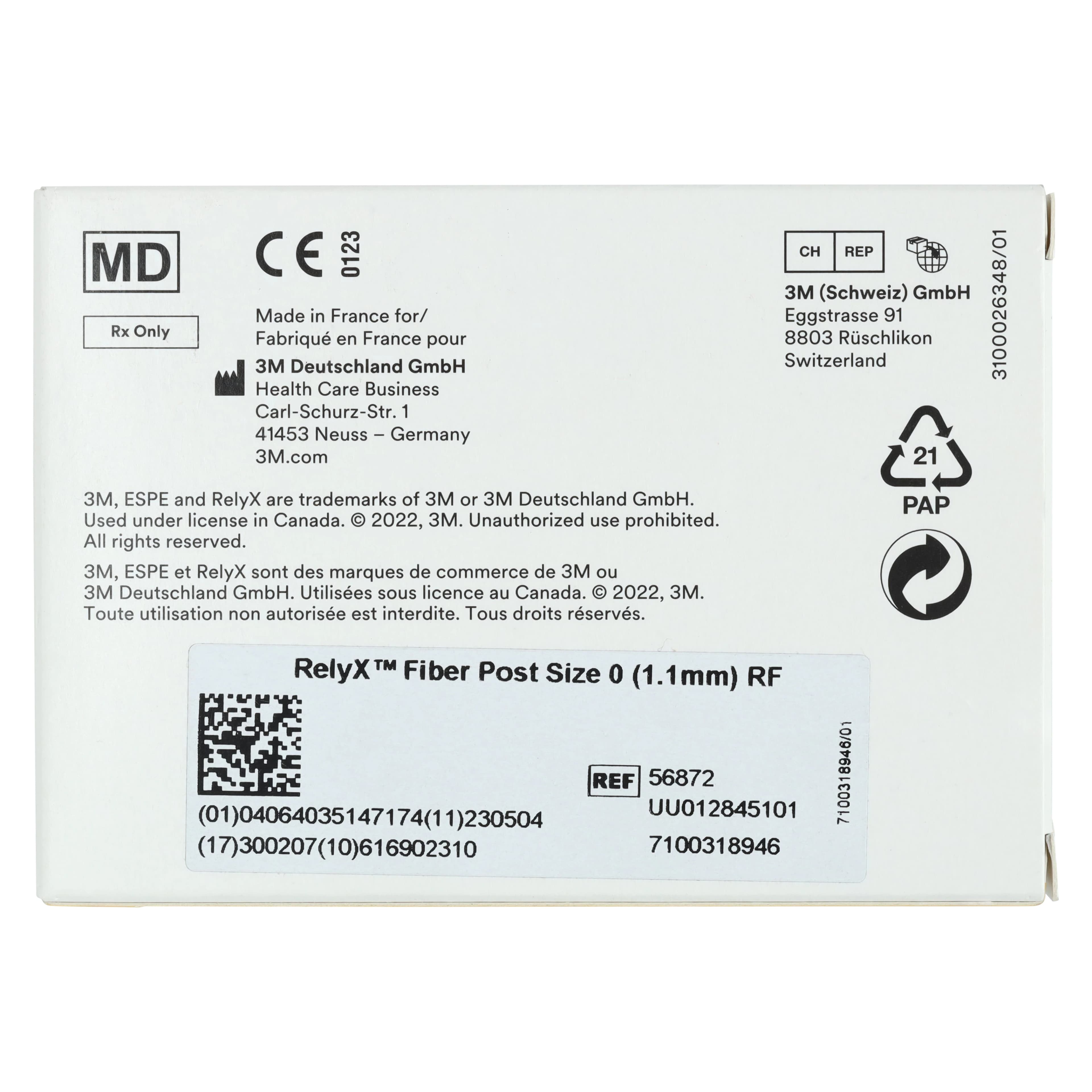 3M RelyX Fiber Post Refill, Size 0, 1.1 mm, White, 10/Pk, 56872 thumbnail 5
