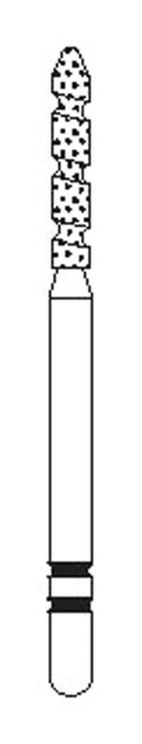 Two Striper TS2000 Diamond Bur, Bevel-End Cylinder, FG, Coarse, #2016.8, 1.4 mm Diameter, 8 mm Length, 5/Pkg, 2000168 - Two Striper&reg; TS2000&trade; Diamonds - 2016.8 - Image 1