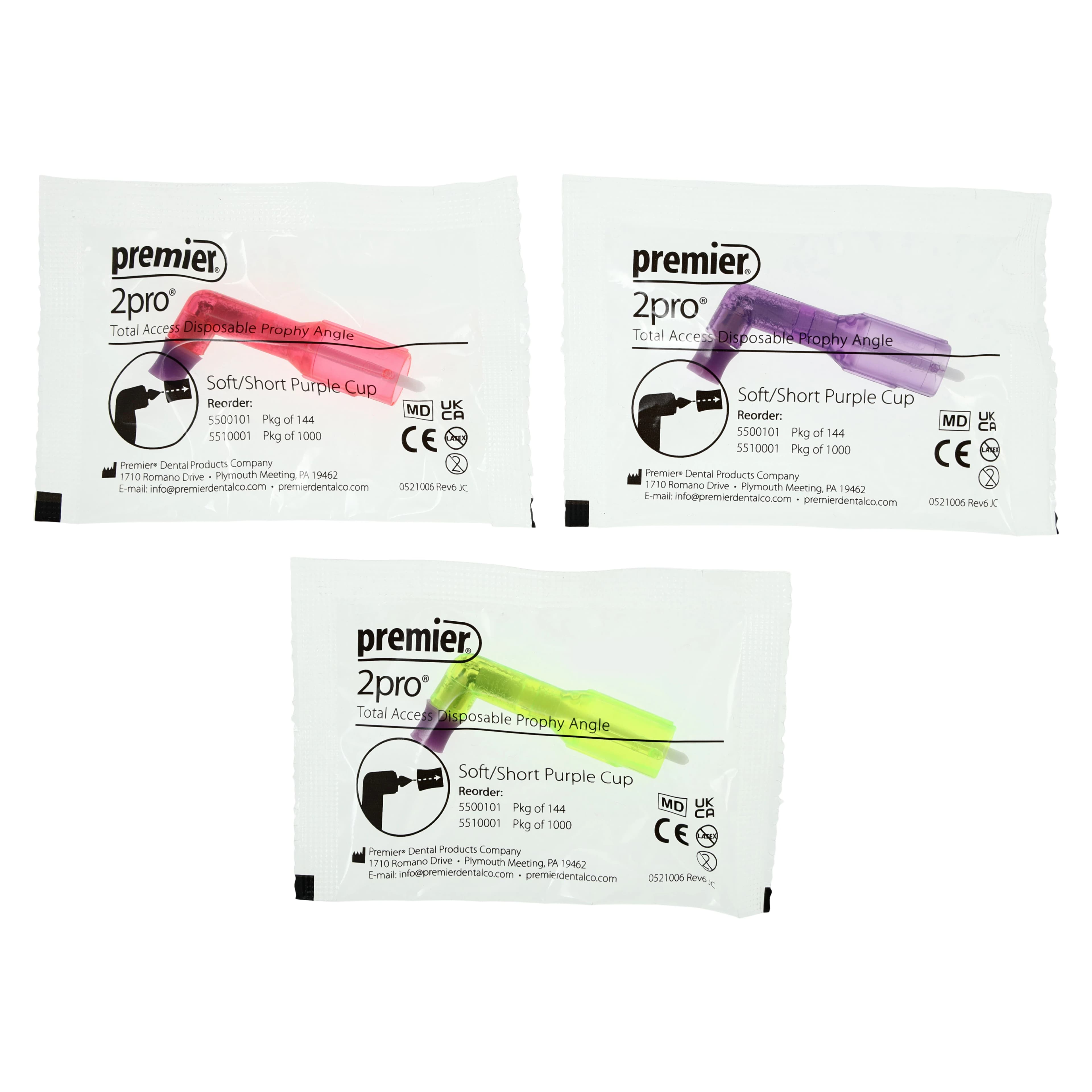 2Pro Total Access Disposable Prophy Angle, Soft/Short Cup, Purple, 1000/Pkg, 5510001 - 2Pro Disposable Prophy Angle Soft Short Purple 1000Pk - Image 1
