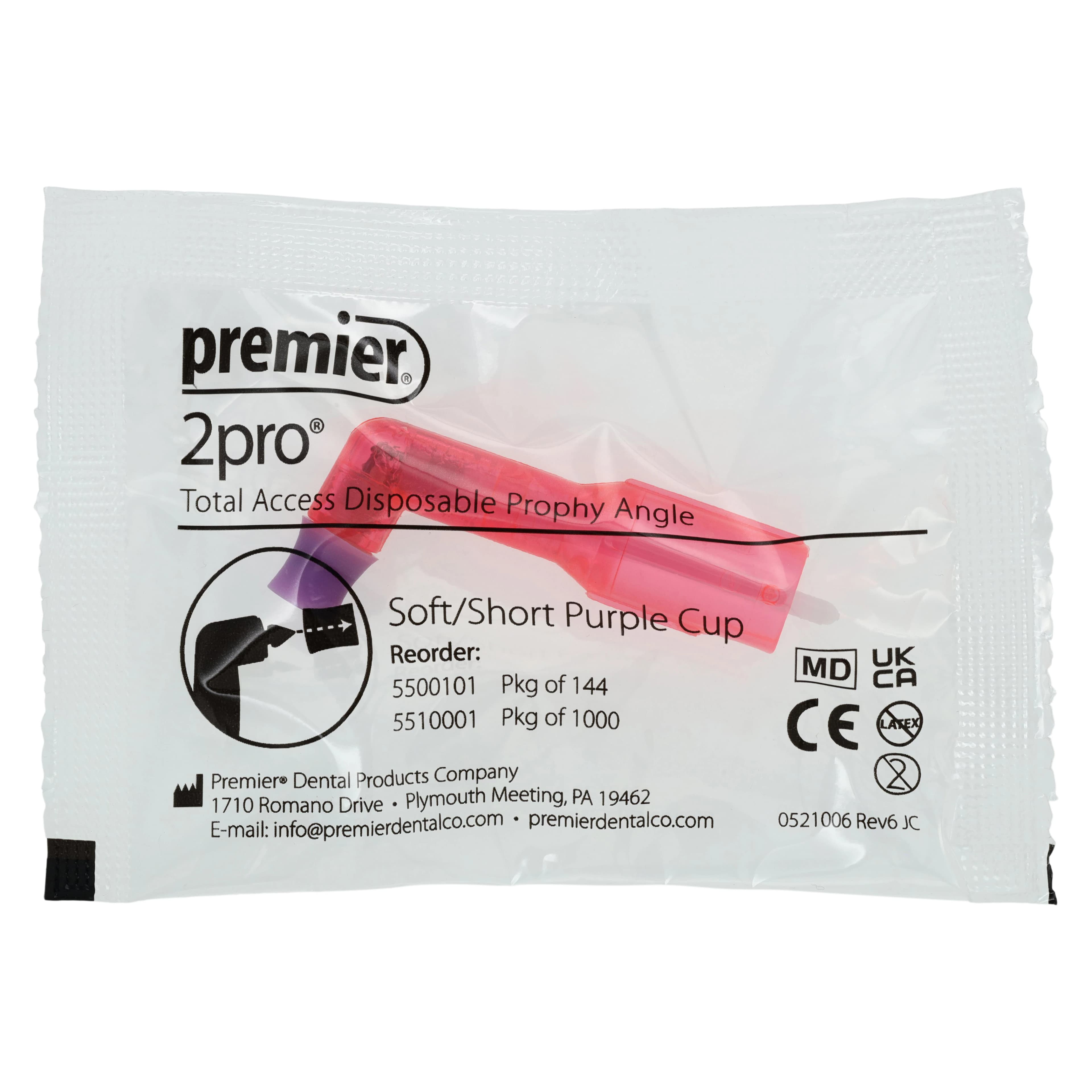 2Pro Total Access Disposable Prophy Angle, Soft/Short Cup, Purple, 1000/Pkg, 5510001 thumbnail 3